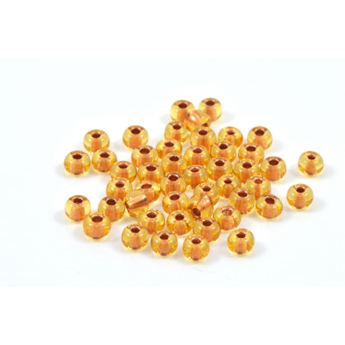 SEED BEAD NO. 6 COLORLINED TOPAZ 